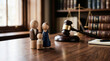 © Sulastri - Family Law and Divorce Concept with Wooden Figures and Judge Gavel in Law Office