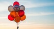 © rasel jpg - Colorful balloons floating in the sky with a clear background