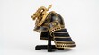 © Sendy - Traditional Japanese samurai helmet with ornate design isolated on white background, showcasing historical craftsmanship and warrior culture.