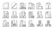 © Selo - Collection of Industrial Factory Building Icons in Sketch Style.