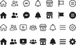 © brandesiner - Social media icons collection: home friends messages shop flag menu with app icons online services social networking mobile app interface communication navigation messages collection business