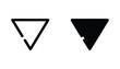 © Lumina - Triangle geometric shape icon set with outline and solid black fill variants for modern minimalist user interface design projects