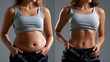 © Aleksandr - Weight loss and fitness transformation of woman belly before and after