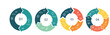 © VectorHive Studio - Circle arrows infographics set.  Circular arrows with 2-5 steps, options. Process chart, cycle diagram for business presentation, report, brochure.