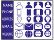 © AR Creations - Contact Icons with Labels in Blue and White Clean Flat Design for Business Communication