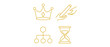 © Adnan - Business leadership succession planning vector icon set with editable stroke, collection of 4 icons including a golden crown, relay baton, family tree chart, and an hourglass symbol for growth.