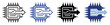 © Maestro - Microchip processor icon showing data output and information flow for technology and computing systems