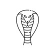 © IMG visuals icons - King cobra pixel perfect linear icon. Hamadryad. Venomous snake with hood. Dangerous reptile. Thin line customizable illustration. Contour symbol. Vector isolated outline drawing. Editable stroke