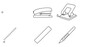 © Saim - Professional vector icon set featuring essential office stationery including a heavy duty stapler, adjustable hole punch, steel ruler, and precision craft knife for workplace operations.