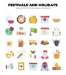 © Icon - Collection of 25 Festivals and Holidays. A Celebration of Global Culture and Traditions
