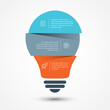 © GraphiBazaar - Infographic lightbulb with three sections for text and icons, infographic