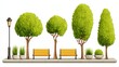 © VikArt - Urban Tree Planting and Bench Shade for City Cooling Illustration