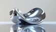 © mirna - futuristic chrome liquid abstract sculpture with glossy reflection on seamless surface