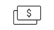 © AbdullahAl - Minimalist Vector Icon Illustration of Stacked Payment Cards with Dollar Sign Symbol, Representing Financial Transactions, Banking, Credit, and Digital Commerce in a Clean Line Art Style.