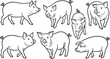 © MdAshik - Cute Pig Character Illustration Collection Featuring Hand Drawn Farm Animal Designs for Agriculture Livestock Branding and Children Educational Projects