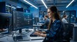 © Lambung - Female Software Developer Working in Modern High Tech Data Center.