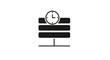 © Undangan - Clock on stack of books icon.