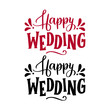 © CreativePixelsHub - Happy Wedding Typography in Red and Black Decorative Style