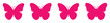 © Hinaa - Pink butterfly silhouette icons set, vibrant magenta insect vector collection, four decorative butterfly shapes for graphic design and branding