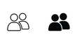 © Abstract - Group of two people vector icon set featuring user silhouette and outline design for social networking and community interface elements