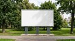 © pixs4u - Blank Horizontal Billboard Mockup in Public Green Park Environment