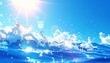 © A N - 夏日差しと水しぶき清涼感背景素材