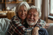 © Kiara - Happy Senior Couple Hugging at Home – Warm Lifestyle Portrait of Elderly Love and Happiness