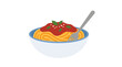 © LoveU - Delicious bowl of spaghetti pasta served with rich tomato sauce and fresh basil leaves for a classic italian dinner meal