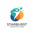 © James - Featuring vibrant colors and a dynamic design, this starburst logo embodies creativity and innovation, making it ideal for tech companies and startups seeking a unique identity.