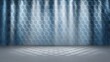 © Thares2020 - Modern and elegant backdrop featuring a hexagonal patterned wall illuminated by dynamic spotlights creating a futuristic stage setting