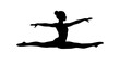 © Irtiko - Black vector silhouette of a gymnast performing a grand split