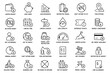© Md. Alamin Mia - Collection of travel budget limitations and restrictions icons