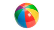 © golos-png - Colorful inflatable beach ball with stripes for summer vacation and poolside water fun activities isolated on transparent background