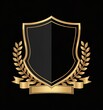 © Md Raihan - Golden Shield With Laurel Wreath And Ribbon On Black