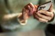 © Davor - Adult hands texting on smartphone at home