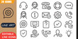 © MD.Kawsar Hossan - Customer support icons set, 20 editable line art icons set, helpdesk service feedback review rating contact assist solution, support service tools, minimal clean outline vector, helpdesk, service