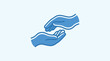 © FarCorner - Two hands cupped together icon, care and support concept, vector illustration