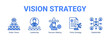 © Jefri - Vision Strategy web banner icon concept, with Public Vision, Leadership, Decision Making, Policy.