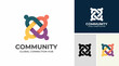 © shuai wang - This logo design represents a network of connections with vibrant colors, symbolizing community, unity, and global connectivity for creative enterprises seeking visual identity.