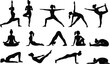 © Khushnuma - silhouette of a woman yoga poses vector design