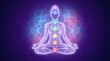 © Divine Frame - Glowing energy chakras of a meditating person with intricate mandala pattern yoga day background meditation