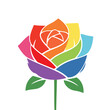 © MDRIEAD - A vibrant rainbow colored rose icon with white outline