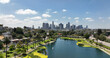 © Volodymyr - Los Angeles skyline blue sky urban panorama. Los Angeles downtown skyline financial center. Los Angeles modern architecture skyscraper skyline. Los Angeles aerial cityscape sunny day.
