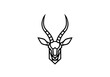 © sadad - Minimalist geometric antelope head icon on white background
