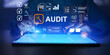 © WrightStudio - Digital Audit Process Interface with Compliance Checks, Reports, and Performance Analysis.
