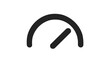 © Saad - Minimalist vector icon illustration of a credit score speedometer gauge with a needle pointing to high performance or good rating, isolated on white background for financial and business web.