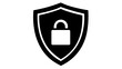 © fasal - Professional cyber security vector icon illustration featuring a black shield with a white padlock, representing data protection, privacy, firewall, and digital safety for cloud and devops.