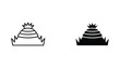 © Nexus - Simplified beehive icon with crown top detail in black and white vector style for beekeeping industry and apiary branding elements isolated on plain white background for versatile graphic design