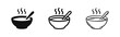 © drawing lines - Hot Soup Bowl Meal Icons Collection in Minimalist Solid Outline and Hand-Drawn Styles