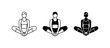 © Mithi - Yoga Poses, Butterfly Pose Variations, Silhouette and Outline Icons for Fitness and Wellness